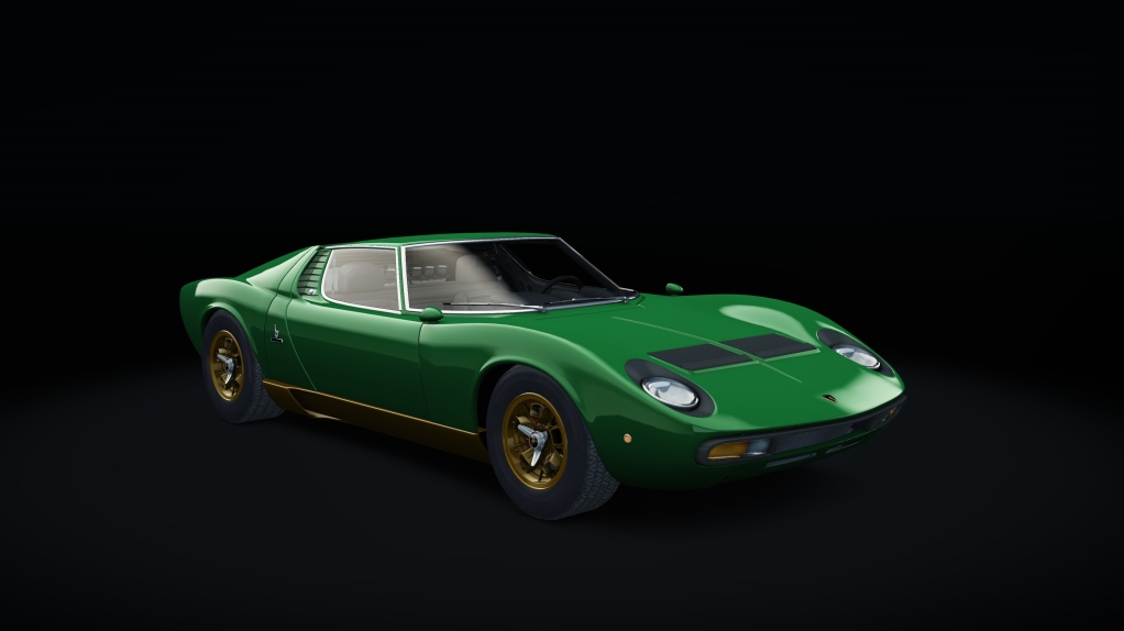 Lamborghini Miura P400 SV, skin Verde_Rio_Metalizzato_Gold